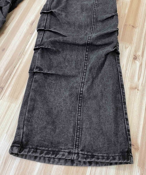 TopIsm(トップイズム)の「タックフレア デニムパンツ(デニムパンツ・メンズ・ブラック・L/M)」の10枚目の写真