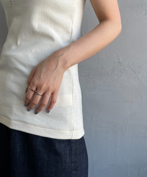 NOIR FABRIK（ヌワールファブリック）の「[NOIR FABRIK/ヌワールファブリック] コットンフライス アメリカンスリーブタンクトップ（タンクトップ・レディース・オフホワイト/ナチュラル/サックスブルー/スミクロ・0/1）」の21枚目の写真