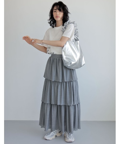 Re:EDIT（リエディ）の「シャーリングショルダーバッグ（ショルダーバッグ・レディース・ブラック/シルバー・FREE）」の5枚目の写真