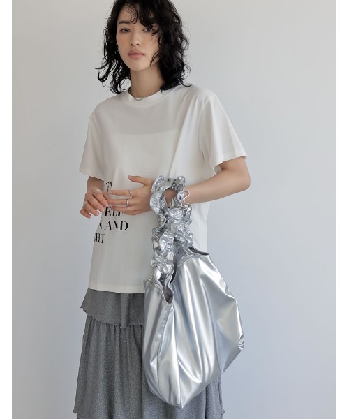 Re:EDIT（リエディ）の「シャーリングショルダーバッグ（ショルダーバッグ・レディース・ブラック/シルバー・FREE）」の6枚目の写真