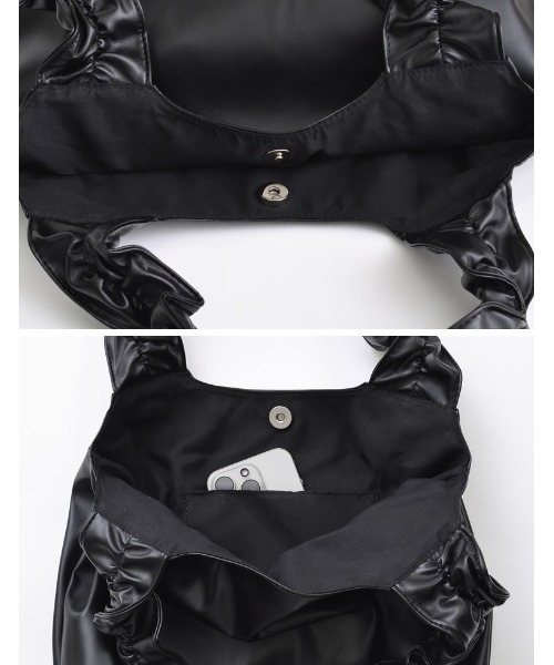 Re:EDIT（リエディ）の「シャーリングショルダーバッグ（ショルダーバッグ・レディース・ブラック/シルバー・FREE）」の9枚目の写真