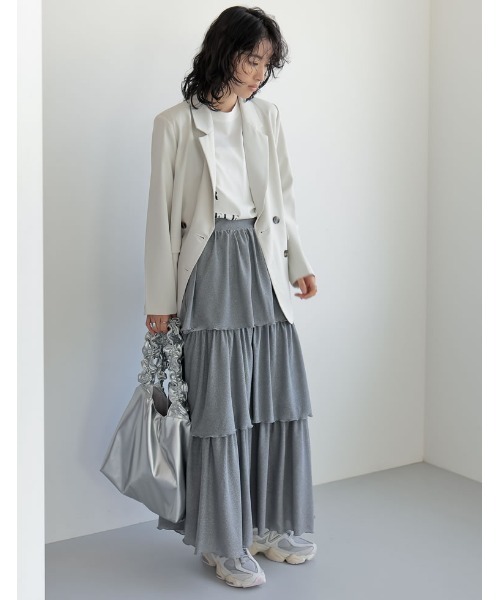 Re:EDIT（リエディ）の「シャーリングショルダーバッグ（ショルダーバッグ・レディース・ブラック/シルバー・FREE）」の3枚目の写真