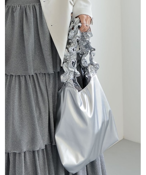 Re:EDIT（リエディ）の「シャーリングショルダーバッグ（ショルダーバッグ・レディース・ブラック/シルバー・FREE）」の13枚目の写真