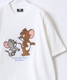 Tom&Jerry/トムとジェリー キャラクター ヴィンテージプリント フロント バックサガラ刺繍 オーバーサイズ半袖Tシャツ レディース メンズ