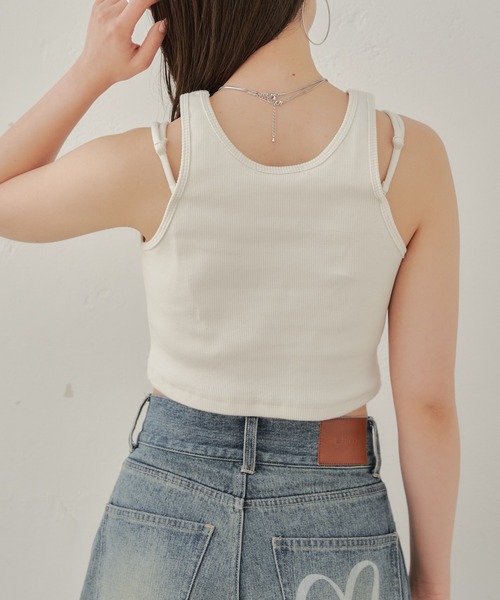 Chico（チコ）の「ストラップ取り外しアメスリタンク（タンクトップ・レディース・ブルー/ホワイト/ブラック/ライム・FREE）」の5枚目の写真