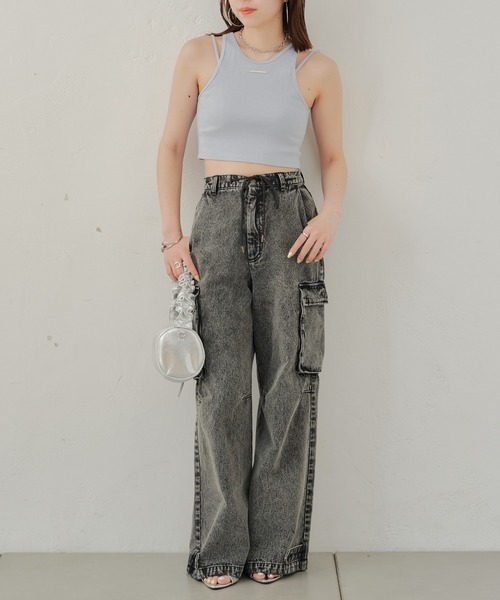 Chico（チコ）の「ストラップ取り外しアメスリタンク（タンクトップ・レディース・ブルー/ホワイト/ブラック/ライム・FREE）」の19枚目の写真