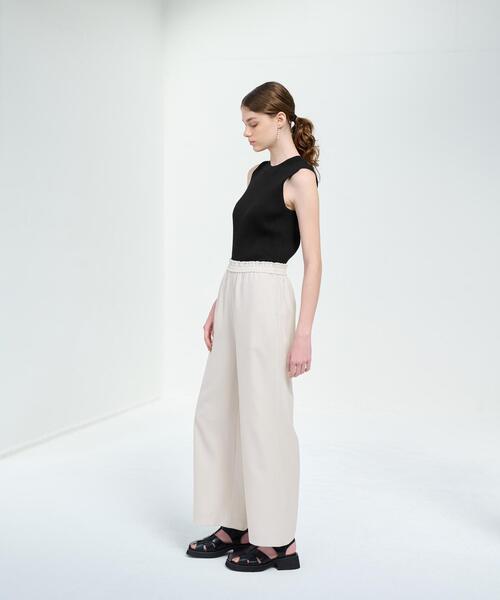 LANVIN en Bleu(ランバンオンブルー)の「ベネシャンウエストゴムワイドパンツ(その他パンツ・レディース・オフホワイト/ブラック・36/38)」の13枚目の写真
