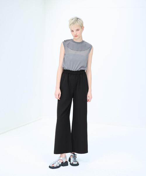 LANVIN en Bleu(ランバンオンブルー)の「ベネシャンウエストゴムワイドパンツ(その他パンツ・レディース・オフホワイト/ブラック・36/38)」の3枚目の写真