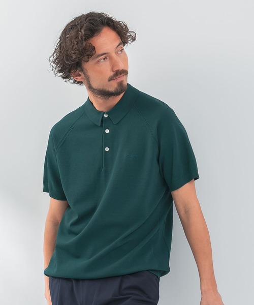 URBAN RESEARCH Sonny Label（アーバンリサーチサニーレーベル）の「『洗濯可』OOPS　半袖ラグランニットポロシャツ（ポロシャツ・メンズ・グリーン/ネイビー/ブラック・MEDIUM/LARGE）」の21枚目の写真