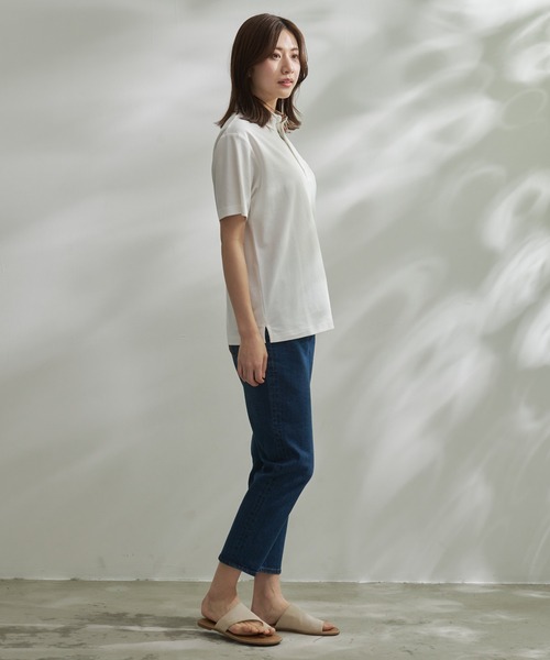 Arnold Palmer（アーノルドパーマー）の「パーマーチェック使い シェア ポロシャツ（ポロシャツ・レディース・ダークブルー/ホワイト/ブラック・XS/S/M/L/LL）」の14枚目の写真