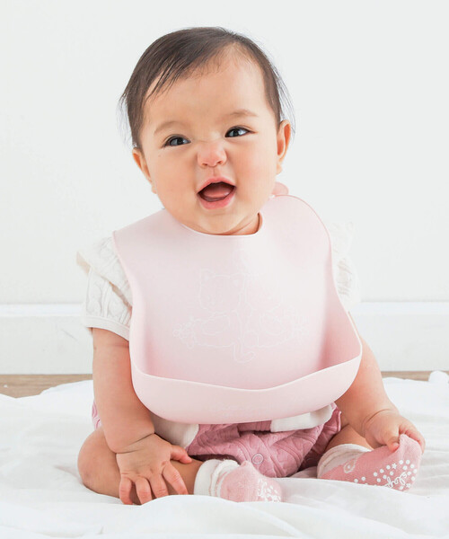 SLAP SLIP BABY（スラップスリップベビー）の「シリコンお食事スタイ+ケースセットベビー（スタイ/よだれかけ・キッズ・ピンク/オフホワイト/ブルー/イエロー・FREE）」の7枚目の写真