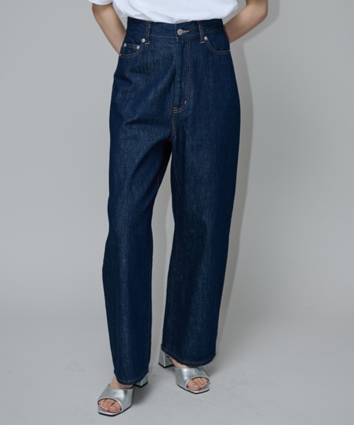 Aunt Marie's(アントマリーズ)の「ハイウエストワイドデニム(デニムパンツ・レディース・インディゴブルー/ブラック/ホワイト・マルチサイズ)」の18枚目の写真