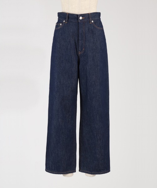 Aunt Marie's(アントマリーズ)の「ハイウエストワイドデニム(デニムパンツ・レディース・インディゴブルー/ブラック/ホワイト・マルチサイズ)」の17枚目の写真