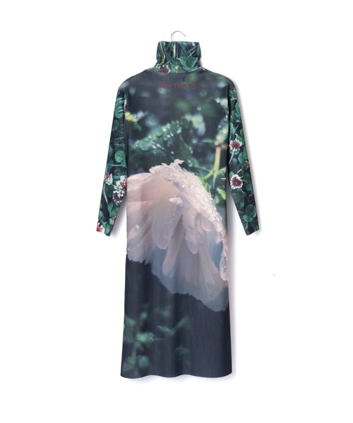 NON TOKYO/ノントーキョー/プリントリブハイネックワンピース