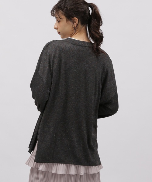 LAKOLE（ラコレ）の「ラメシアーVカーディガン / 112935（カーディガン/ボレロ・レディース・ライム/アイボリー/チャコールグレー・FREE）」の17枚目の写真