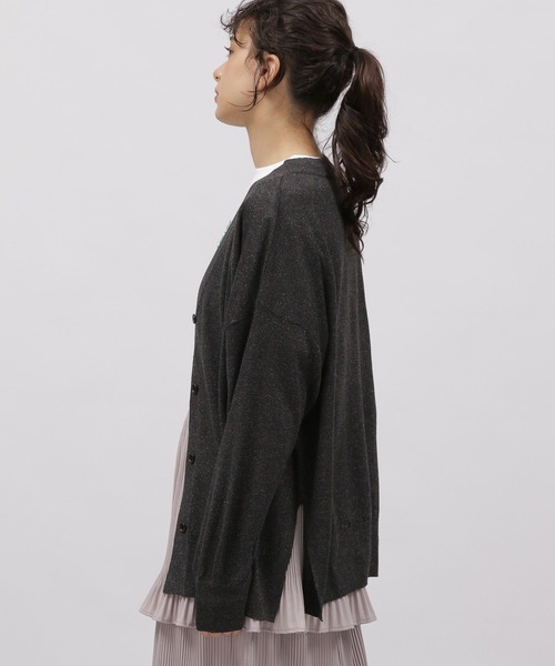 LAKOLE（ラコレ）の「ラメシアーVカーディガン / 112935（カーディガン/ボレロ・レディース・ライム/アイボリー/チャコールグレー・FREE）」の18枚目の写真