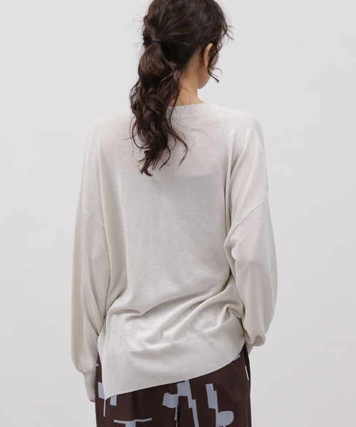 LAKOLE（ラコレ）の「ラメシアーVカーディガン / 112935（カーディガン/ボレロ・レディース・ライム/アイボリー/チャコールグレー・FREE）」の13枚目の写真