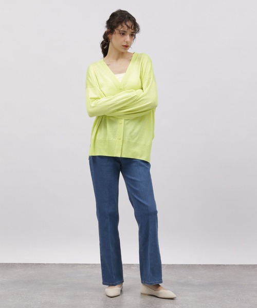 LAKOLE（ラコレ）の「ラメシアーVカーディガン / 112935（カーディガン/ボレロ・レディース・ライム/アイボリー/チャコールグレー・FREE）」の19枚目の写真