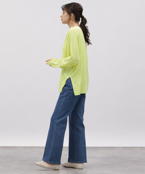 LAKOLE（ラコレ）の「ラメシアーVカーディガン / 112935（カーディガン/ボレロ・レディース・ライム/アイボリー/チャコールグレー・FREE）」の20枚目の写真