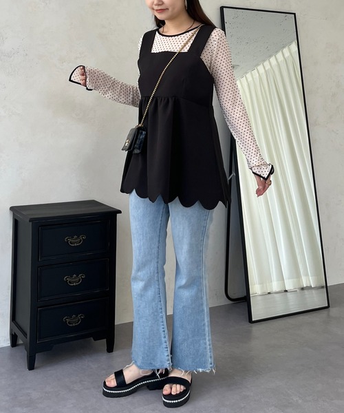 prose verse(プロズヴェール)の「スカラップペプラムビスチェ(キャミソール・レディース・ブラック・LARGE/MEDIUM)」の17枚目の写真
