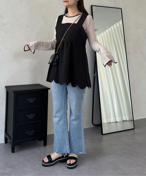 prose verse(プロズヴェール)の「スカラップペプラムビスチェ(キャミソール・レディース・ブラック・LARGE/MEDIUM)」の18枚目の写真