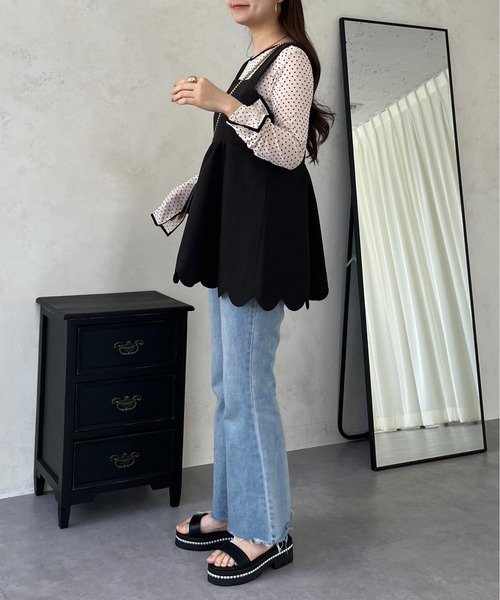 prose verse(プロズヴェール)の「スカラップペプラムビスチェ(キャミソール・レディース・ブラック・LARGE/MEDIUM)」の19枚目の写真
