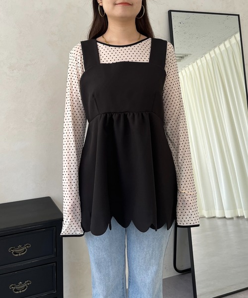 prose verse(プロズヴェール)の「スカラップペプラムビスチェ(キャミソール・レディース・ブラック・LARGE/MEDIUM)」の20枚目の写真