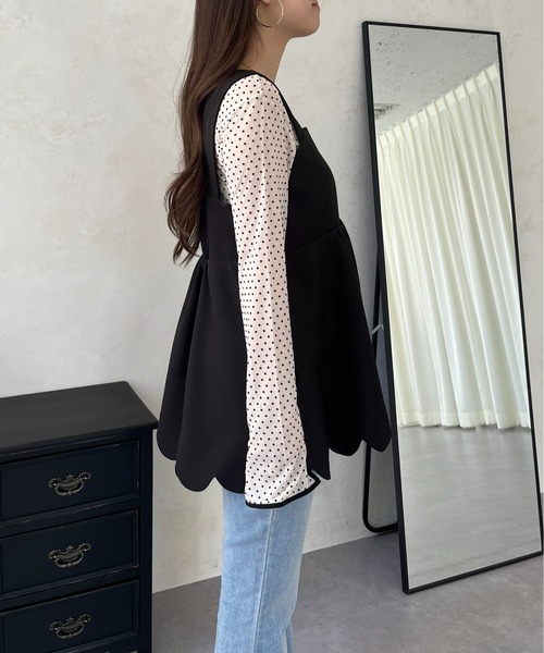 prose verse(プロズヴェール)の「スカラップペプラムビスチェ(キャミソール・レディース・ブラック・LARGE/MEDIUM)」の21枚目の写真