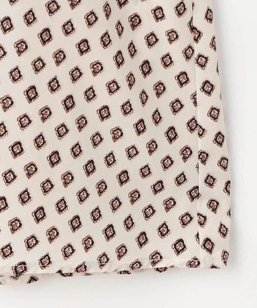 NICOLE white（ニコルホワイト）の「柄デシン ウエストドロストワンピース／半袖（ワンピース・レディース・ホワイト系/ネイビー系/ブラック系・FREE）」の11枚目の写真