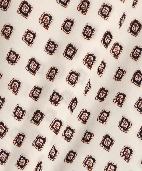 NICOLE white（ニコルホワイト）の「柄デシン ウエストドロストワンピース／半袖（ワンピース・レディース・ホワイト系/ネイビー系/ブラック系・FREE）」の13枚目の写真