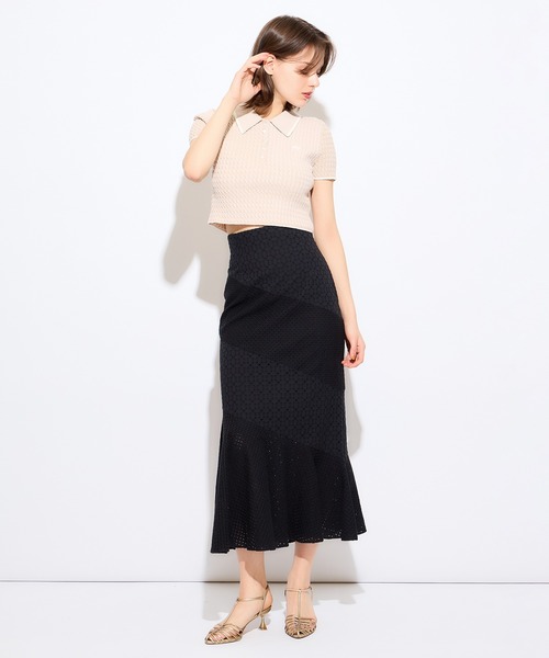 DEICY(デイシー)の「ニットポロシャツ(ポロシャツ・レディース・ピンク/ブラック系その他/オフホワイト・FREE)」の22枚目の写真
