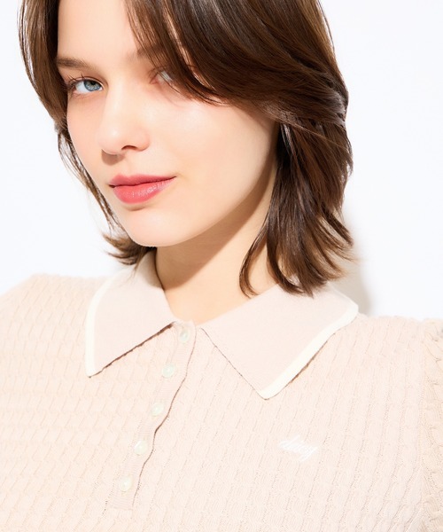 DEICY(デイシー)の「ニットポロシャツ(ポロシャツ・レディース・ピンク/ブラック系その他/オフホワイト・FREE)」の21枚目の写真
