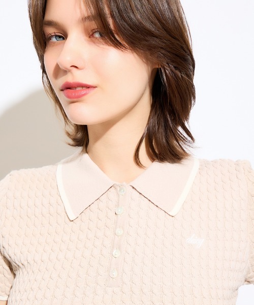 DEICY(デイシー)の「ニットポロシャツ(ポロシャツ・レディース・ピンク/ブラック系その他/オフホワイト・FREE)」の20枚目の写真