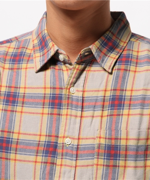SEVENDAYS=SUNDAY（セブンデイズサンデイ）の「ビンテージネル　長袖レギュラーシャツ（シャツ/ブラウス・メンズ・レッド/グリーン/ネイビー/イエロー/グレー/ブルー・MEDIUM/SMALL/LARGE）」の14枚目の写真