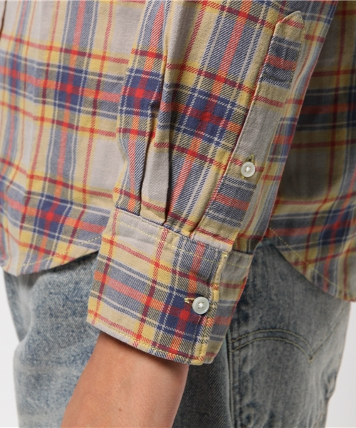 SEVENDAYS=SUNDAY（セブンデイズサンデイ）の「ビンテージネル　長袖レギュラーシャツ（シャツ/ブラウス・メンズ・レッド/グリーン/ネイビー/イエロー/グレー/ブルー・MEDIUM/SMALL/LARGE）」の15枚目の写真