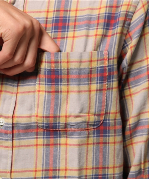 SEVENDAYS=SUNDAY（セブンデイズサンデイ）の「ビンテージネル　長袖レギュラーシャツ（シャツ/ブラウス・メンズ・レッド/グリーン/ネイビー/イエロー/グレー/ブルー・MEDIUM/SMALL/LARGE）」の16枚目の写真