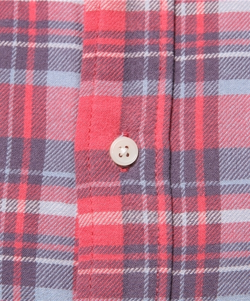 SEVENDAYS=SUNDAY（セブンデイズサンデイ）の「ビンテージネル　長袖レギュラーシャツ（シャツ/ブラウス・メンズ・レッド/グリーン/ネイビー/イエロー/グレー/ブルー・MEDIUM/SMALL/LARGE）」の10枚目の写真