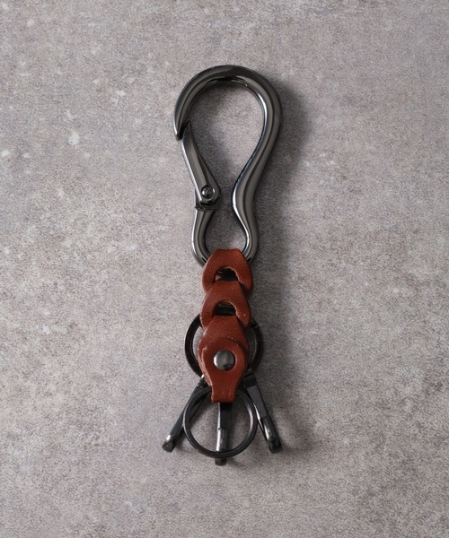 welise(ウェライズ)の「【welise/ウェライズ】-MADE IN JAPAN- ブレイドレザー メタルカラビナキーリング(キーケース/キーアクセサリー・メンズ・ネイビー/ダークブラウン/ブラウン/レッド/ブラック/シルバー系その他/シルバー/シルバー系その他2・FREE)」の10枚目の写真