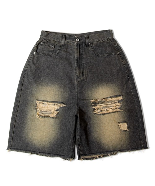 JACKROSE（ジャックローズ）の「JE-DENIM DAMAGE SHORTS（デニムパンツ・メンズ・ブラック/サックスブルー/ブラック系2・M/L）」の3枚目の写真