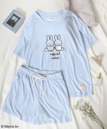 Miffy（ ミッフィー）の「Miffy（ミッフィー）キャラクター刺繍パイルTシャツ＆ショートパンツ ルームウェア レディースパジャマ/上下セット（ルームウェア/パジャマ・レディース）」