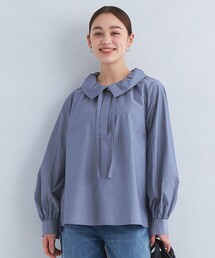 green label relaxing | フリルカラー ブラウス -マシンウォッシャブル・UVカット-(シャツ/ブラウス)