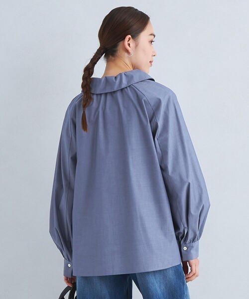green label relaxing(グリーンレーベルリラクシング)の「フリルカラー ブラウス -マシンウォッシャブル・UVカット-(シャツ/ブラウス・レディース・コバルトブルー/ネイビー/ホワイト・FREE)」の13枚目の写真