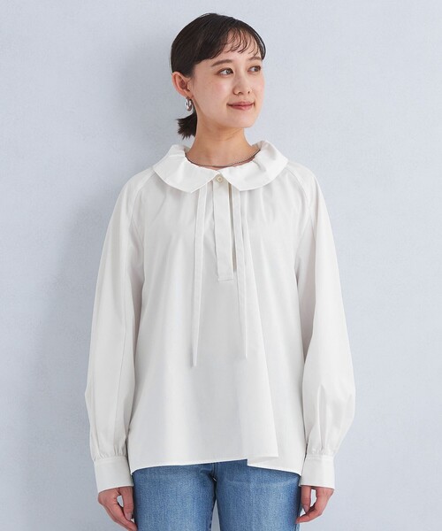 green label relaxing(グリーンレーベルリラクシング)の「フリルカラー ブラウス -マシンウォッシャブル・UVカット-(シャツ/ブラウス・レディース・コバルトブルー/ネイビー/ホワイト・FREE)」の21枚目の写真