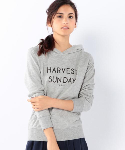 coen(コーエン)の「ミニ裏毛ロゴプリントプルオーバーパーカー(パーカー・レディース・グレー/ダークグリーン/ネイビー/ホワイト・MEDIUM/LARGE)」の3枚目の写真