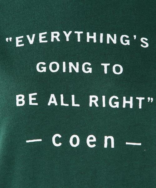 coen(コーエン)の「ミニ裏毛ロゴプリントプルオーバーパーカー(パーカー・レディース・グレー/ダークグリーン/ネイビー/ホワイト・MEDIUM/LARGE)」の13枚目の写真