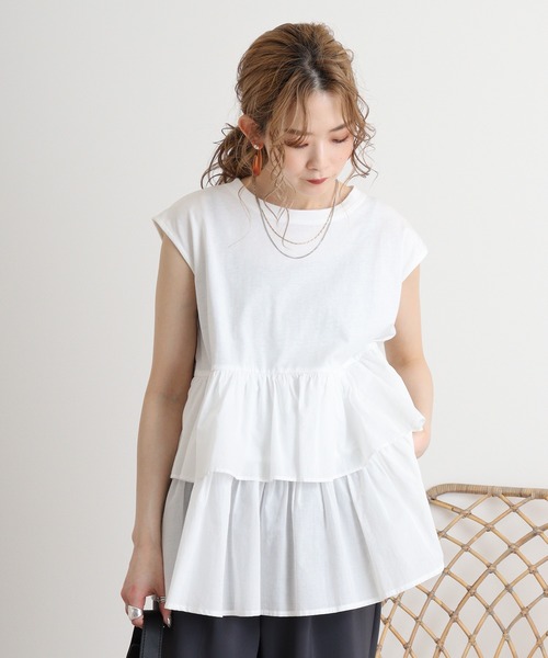 tシャツ Eglantine ティアードカットソー レディース セール】Eglantine ティアードカットソー（Tシャツ/カットソー