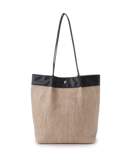 SHOO・LA・RUE（シューラルー）の「◆細ハンドル雑材風トートバッグ（トートバッグ・レディース・ホワイト系7/ブラウン系5/ブラック系4・00）」の3枚目の写真