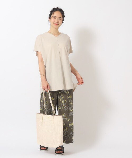 SHOO・LA・RUE（シューラルー）の「◆細ハンドル雑材風トートバッグ（トートバッグ・レディース・ホワイト系7/ブラウン系5/ブラック系4・00）」の4枚目の写真