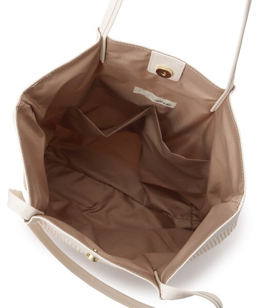 SHOO・LA・RUE（シューラルー）の「◆細ハンドル雑材風トートバッグ（トートバッグ・レディース・ホワイト系7/ブラウン系5/ブラック系4・00）」の10枚目の写真