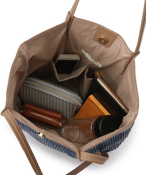 SHOO・LA・RUE（シューラルー）の「◆細ハンドル雑材風トートバッグ（トートバッグ・レディース・ホワイト系7/ブラウン系5/ブラック系4・00）」の12枚目の写真